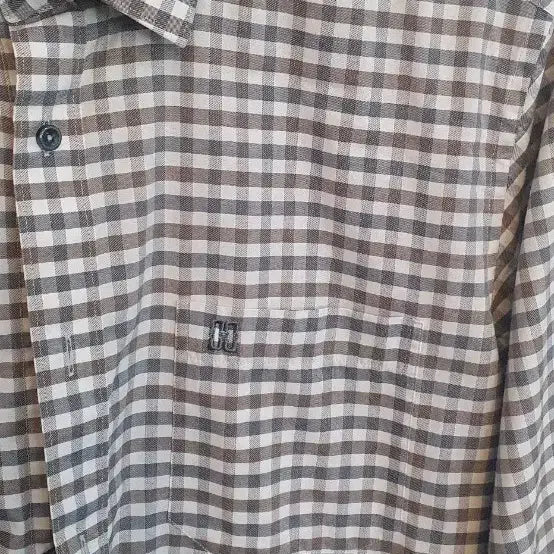 [BUNJANG] Daks Beige Check Long Sleeve Shirt Size 100 / 닥스 베이지 체크 긴팔 셔츠 100사이즈