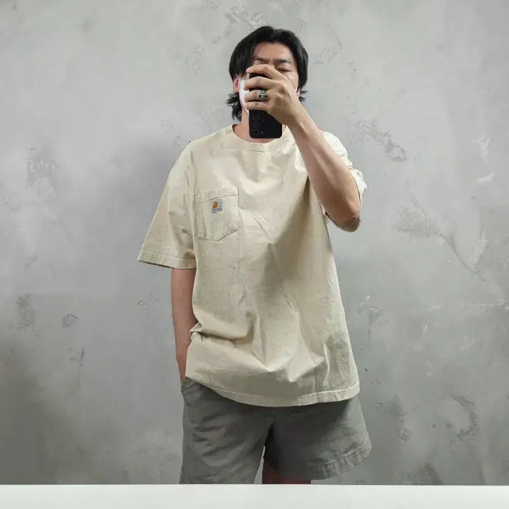 [BUNJANG] Carhartt Sand Beige Cotton Pocket T-Shirt XL / 칼하트 반팔티 XL