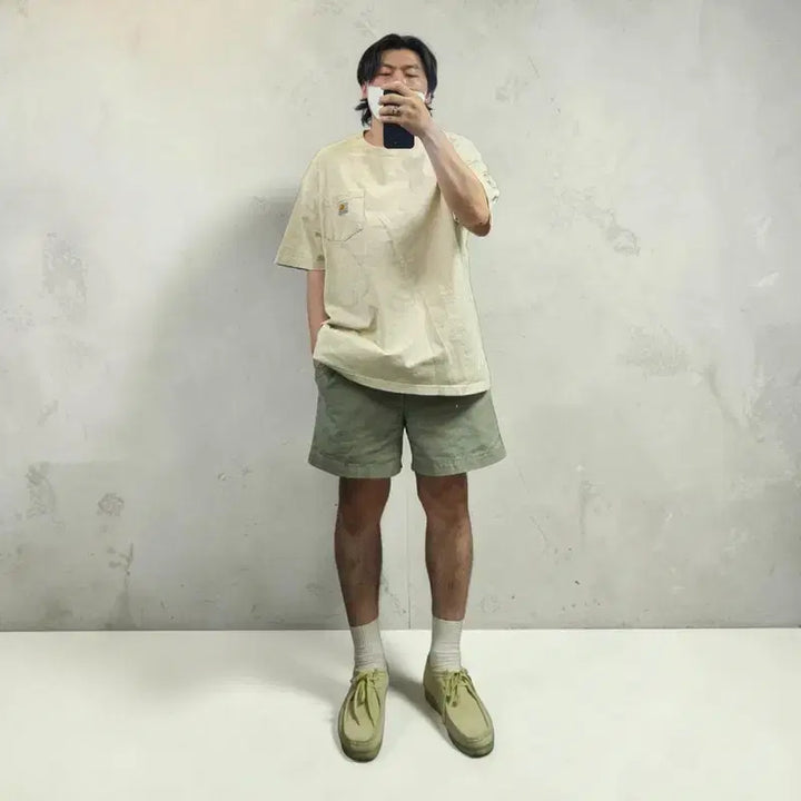[BUNJANG] Carhartt Sand Beige Cotton Pocket T-Shirt XL / 칼하트 반팔티 XL