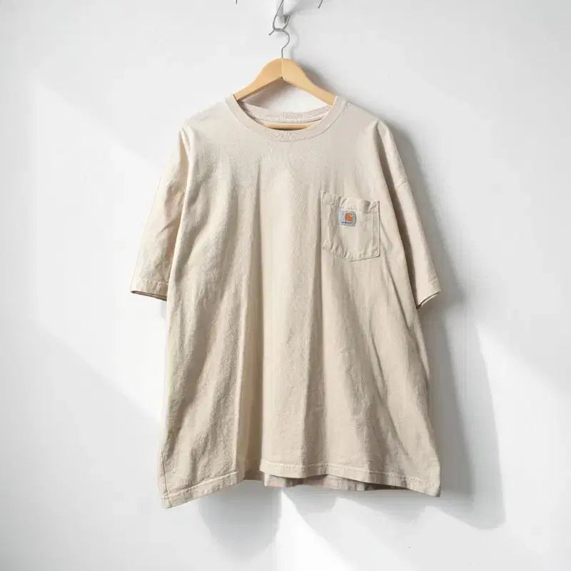 [BUNJANG] Carhartt Sand Beige Cotton Pocket T-Shirt XL / 칼하트 반팔티 XL