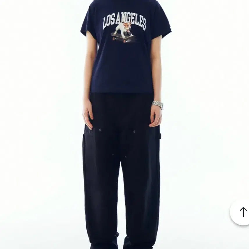 [BUNJANG] Vision Street Wear Navy Graphic T-Shirt / 비전 스트릿 웨어 반팔티