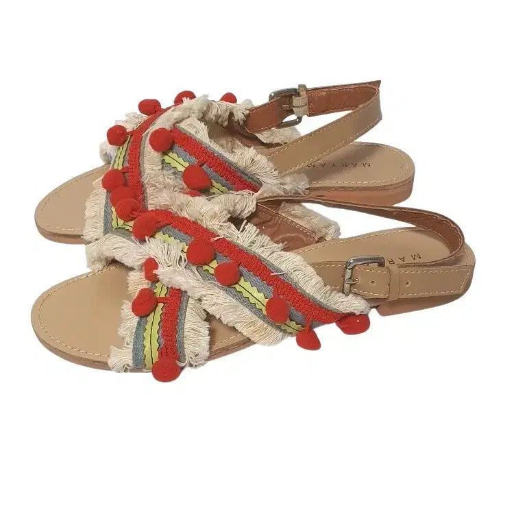 [BUNJANG] Maryam Bohemian Ethnic Pompom Sandals / maryam 마리암 보헤미안에스닉 폼폼 샌들 235 또는 235~240