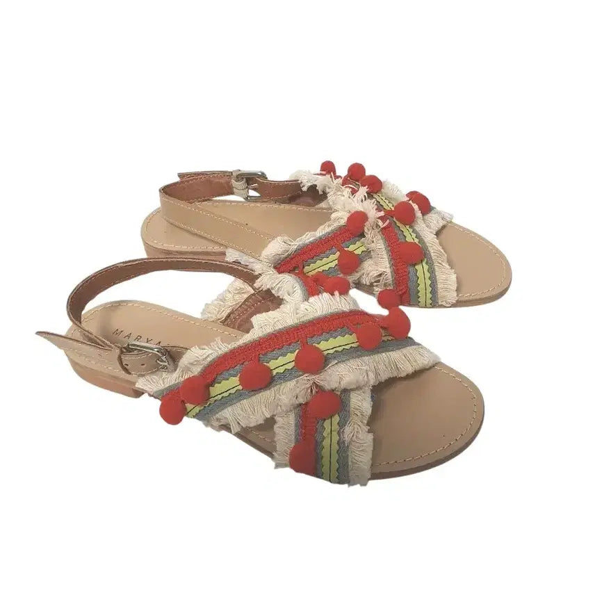[BUNJANG] Maryam Bohemian Ethnic Pompom Sandals / maryam 마리암 보헤미안에스닉 폼폼 샌들 235 또는 235~240