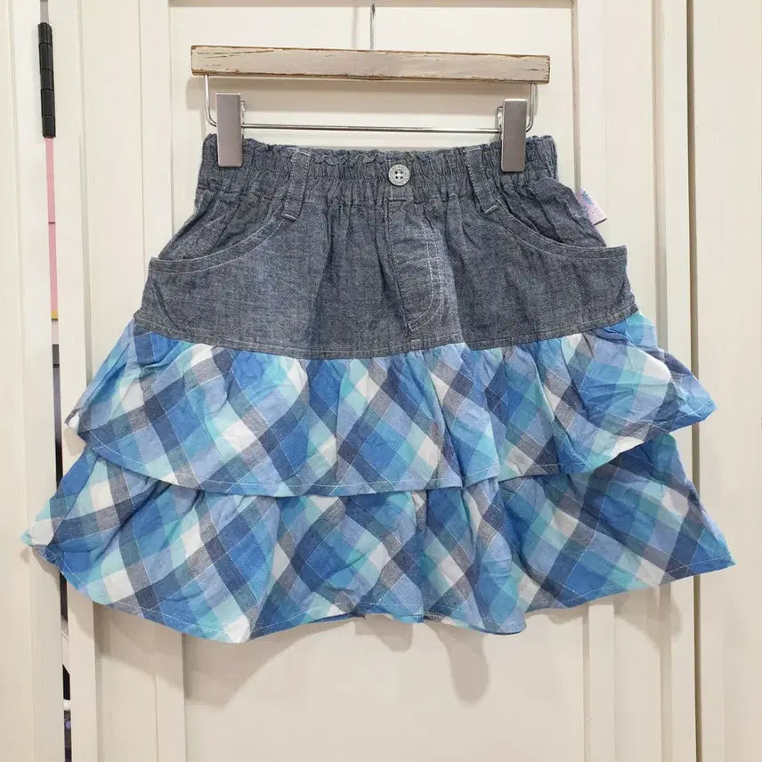 [BUNJANG] Checkered Ruffle Skirt / 150 체크 무늬 프릴 스커트