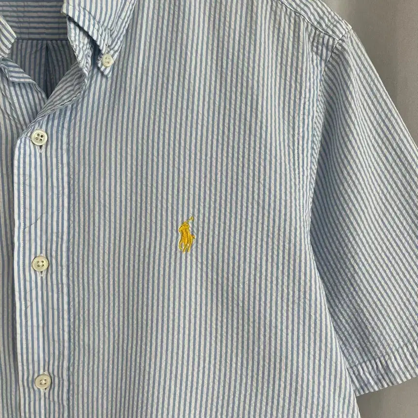 [BUNJANG] Polo Ralph Lauren Seersucker Short Sleeve Shirt / 폴로 랄프 로렌 시어서커 반팔 셔츠/
