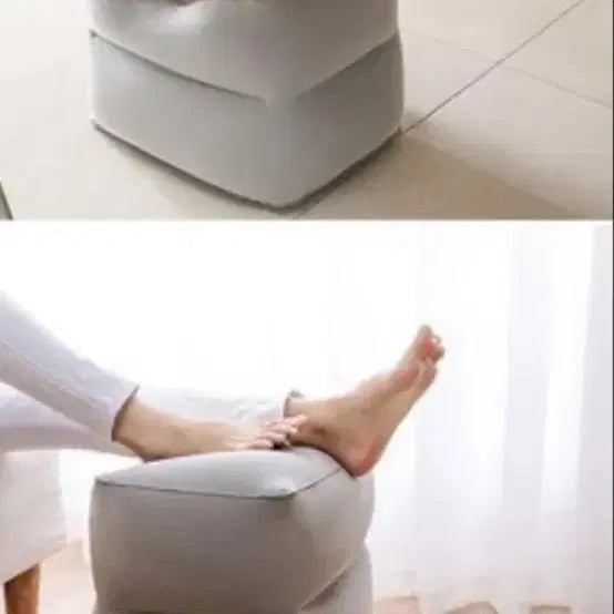 [BUNJANG] 3-Stage Adjustable Travel Air Footrest Gray / 여행용 에어 발쿠션 그레이 3단
