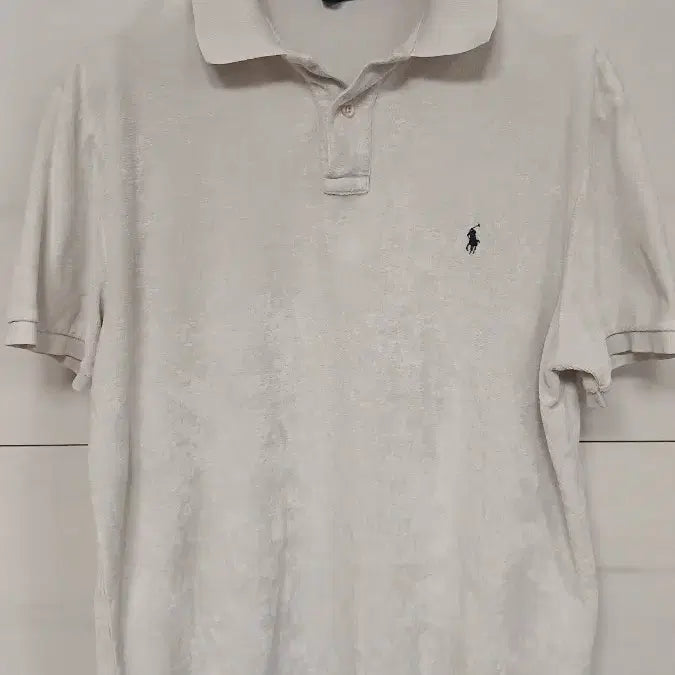 [BUNJANG] Vintage Polo Ralph Lauren Custom Fit XL White Terry Cloth Polo Shirt / 구제 폴로 랄프로렌 pk셔츠 커스텀핏 XL 화이트 타올재질 아래트임