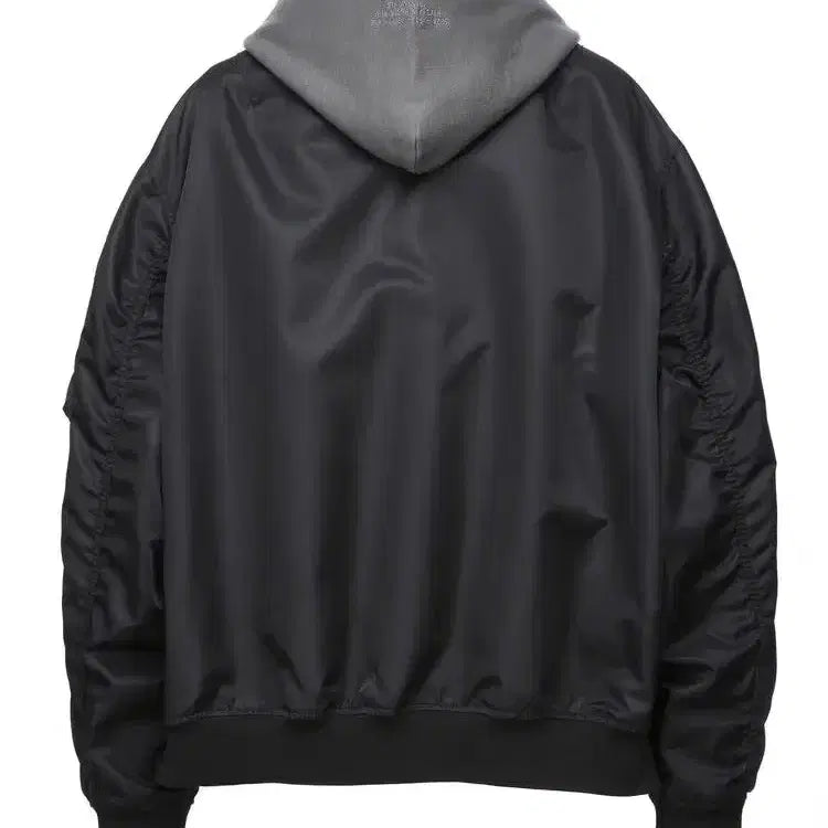 [BUNJANG] Jill Stuart MA-1 Hooded Layered Bomber Jacket Black / 질스튜어트 MA-1 후드 레이어드 항공 점퍼 블랙