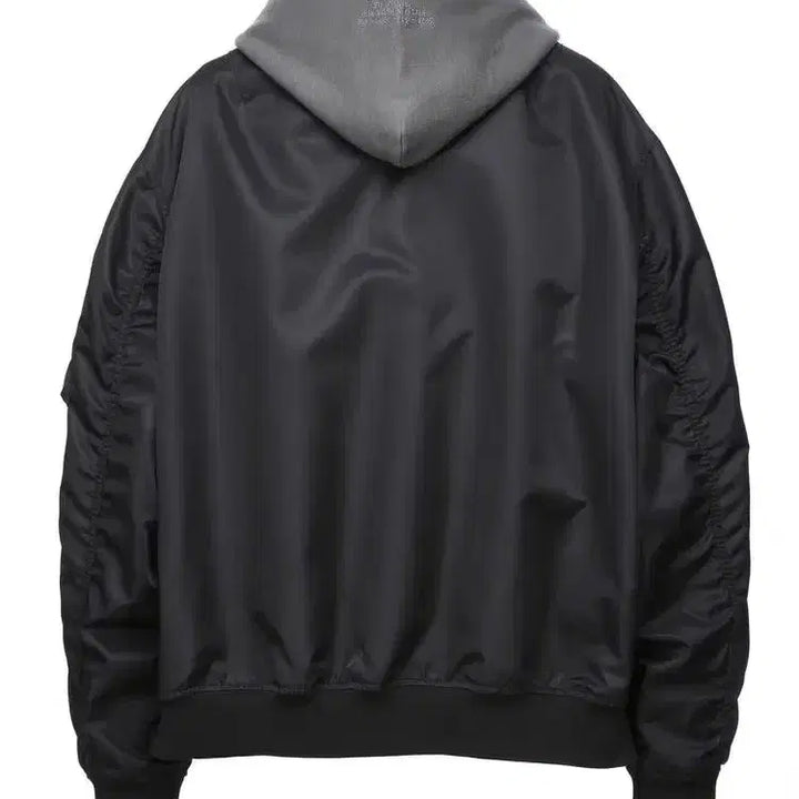 [BUNJANG] Jill Stuart MA-1 Hooded Layered Bomber Jacket Black / 질스튜어트 MA-1 후드 레이어드 항공 점퍼 블랙