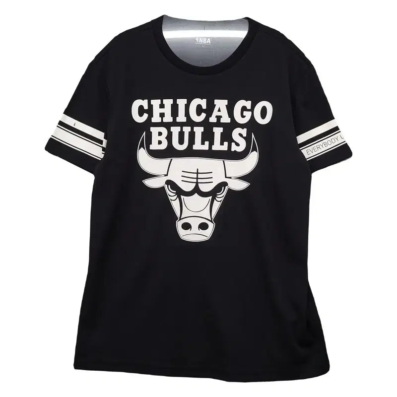 [BUNJANG] NBA Chicago Bulls Printing Black T-Shirt L / 엔비에이 시카고 불스 프린팅 블랙 반팔티 L