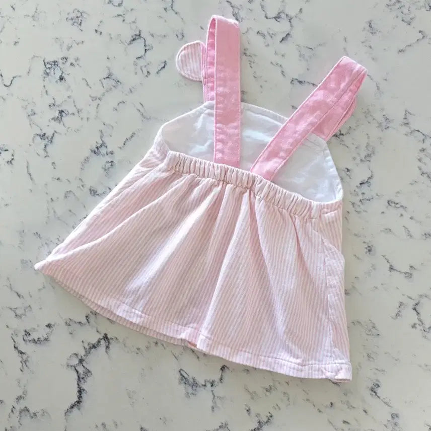 [BUNJANG] Rabbit Face Striped Dress (Size 70-75) / 토끼 원피스 70-75