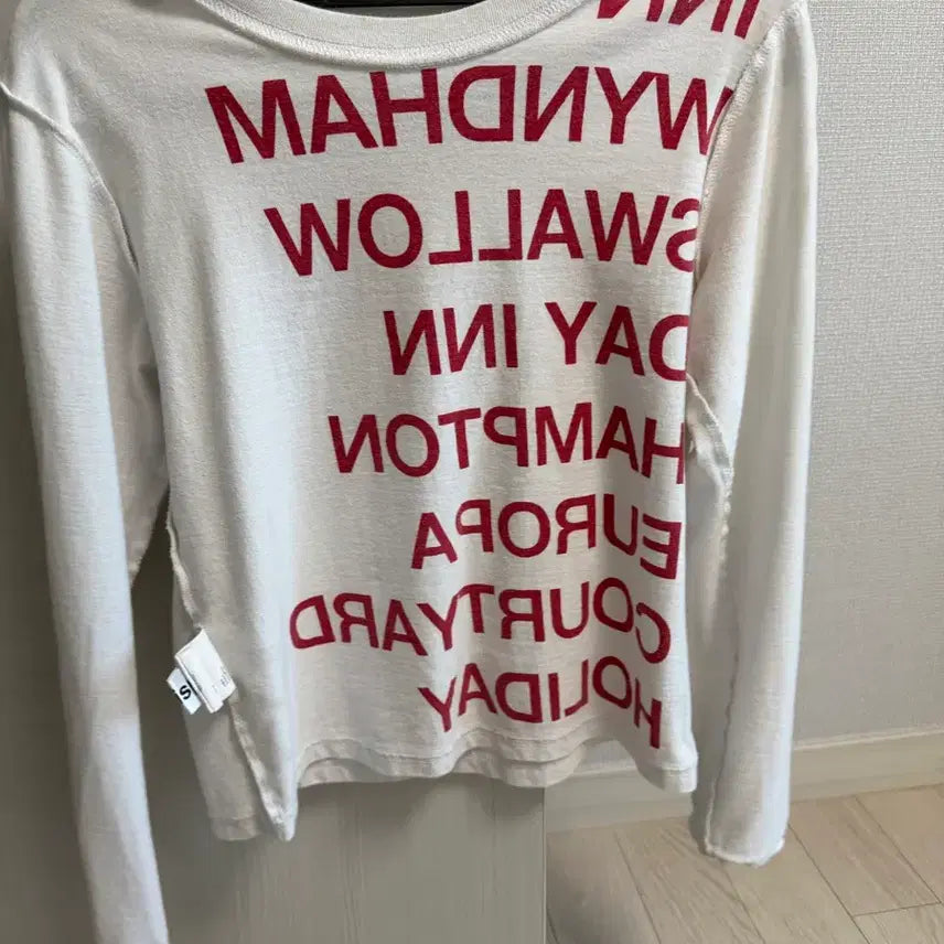 [BUNJANG] Safarispot Long Sleeve T-Shirt White/Red Size 2 / 사파리스팟 롱슬리브 1/2 2사이즈 화이트/레드