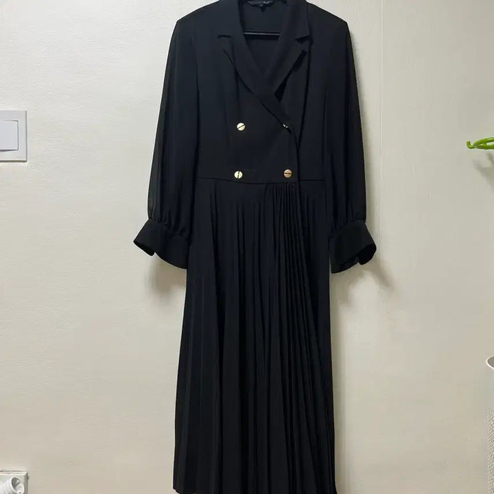 [BUNJANG] G-cut Sheer Sleeve Long Dress Black / 지컷 팔 시스루 롱 원피스 55