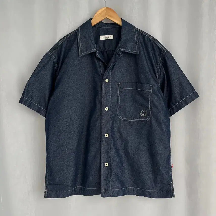 [BUNJANG] Nordisk Short Sleeve Denim Shirt XL / 노르디스크 반팔 데님 셔츠/