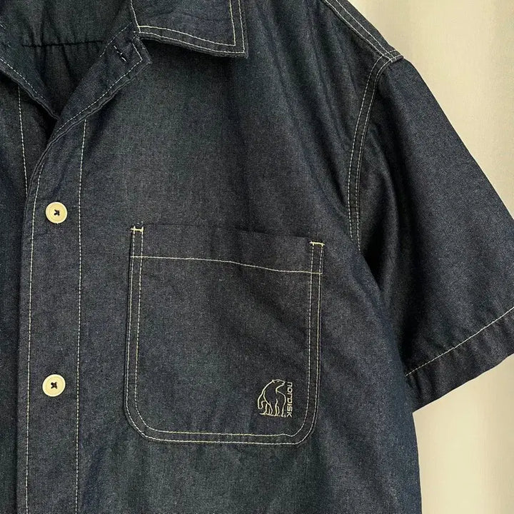 [BUNJANG] Nordisk Short Sleeve Denim Shirt XL / 노르디스크 반팔 데님 셔츠/