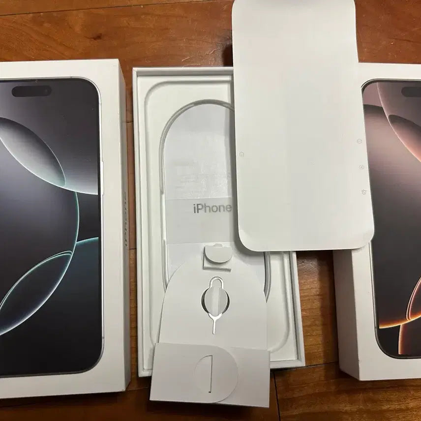 [BUNJANG] iPhone 16 Pro Empty Box - White Titanium 256GB, Natural Titanium 128GB, Desert Titanium 128GB / 아이폰박스 아이폰16프로 화이트256 내추럴128 데저트128 공박스