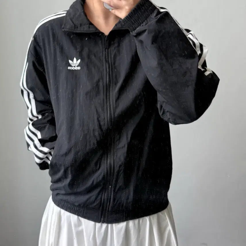 [BUNJANG] Adidas Black Windbreaker / [M] 아디다스 블랙 바람막이