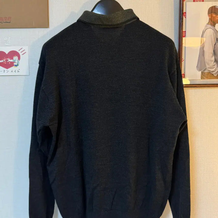 [BUNJANG] Saint Laurent Wool Knit Polo Charcoal / (L)입생로랑 울 카라 니트 차콜
