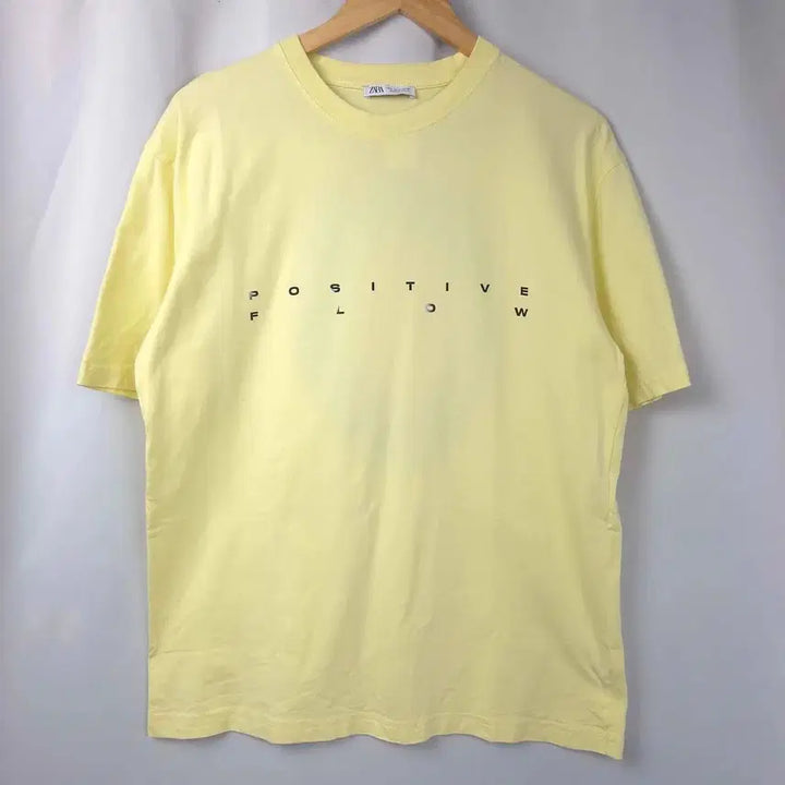 [BUNJANG] Zara Printed Short Sleeve T-Shirt Light Yellow / 여M-L 자라 프린팅 반팔 티셔츠 연노랑