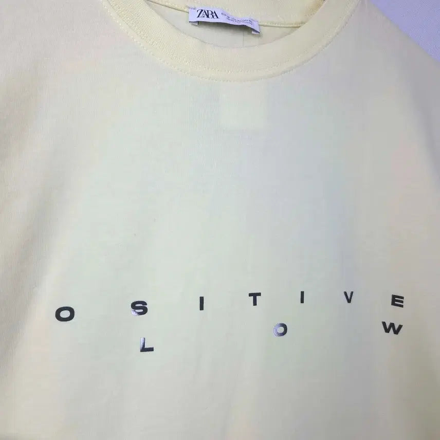 [BUNJANG] Zara Printed Short Sleeve T-Shirt Light Yellow / 여M-L 자라 프린팅 반팔 티셔츠 연노랑
