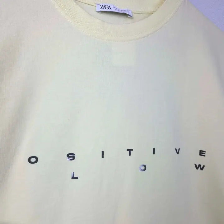 [BUNJANG] Zara Printed Short Sleeve T-Shirt Light Yellow / 여M-L 자라 프린팅 반팔 티셔츠 연노랑