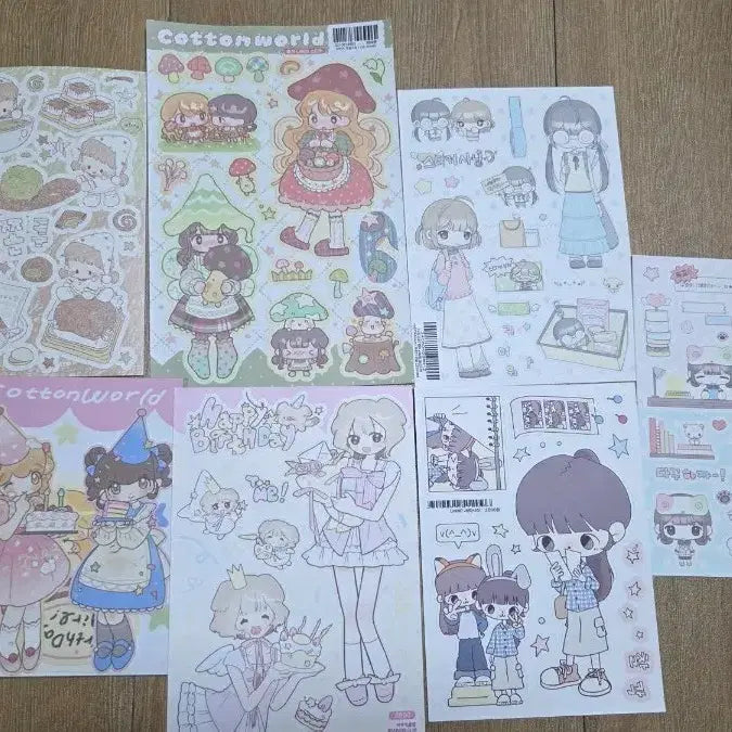 [BUNJANG] Various Stationery Stickers Bundle Set (Cotton World, Bebe, Kkumokkomo, Sabujak Club) / 다꾸 스티커 여러가지 판매합니다 (코튼월드,베베,꾸모꾸모, 사부작클럽)