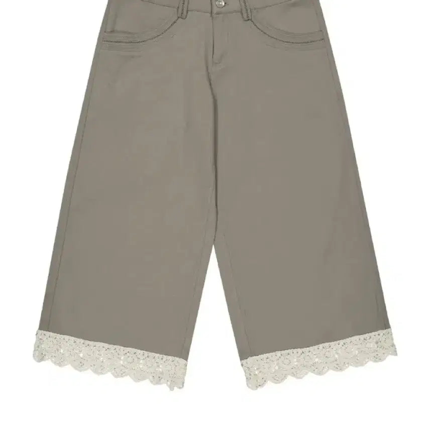 [BUNJANG] KOSEIO Knit Lace Pants Ash Brown / 코이세이오 니트 레이스 팬츠 애쉬브라운 1(공홈 품절)