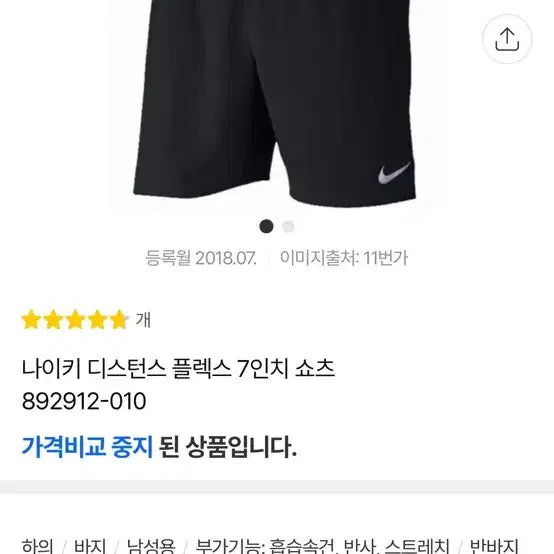 [BUNJANG] Nike Distance Flex 7-Inch Shorts Black / 나이키 디스턴스 플렉스 7인치 쇼츠 블랙