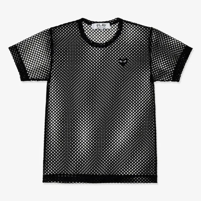 [BUNJANG] Comme des Garçons Play Black Mesh T-Shirt Size S / 꼼데가르송 플레이 메시 티셔츠 블랙 s
