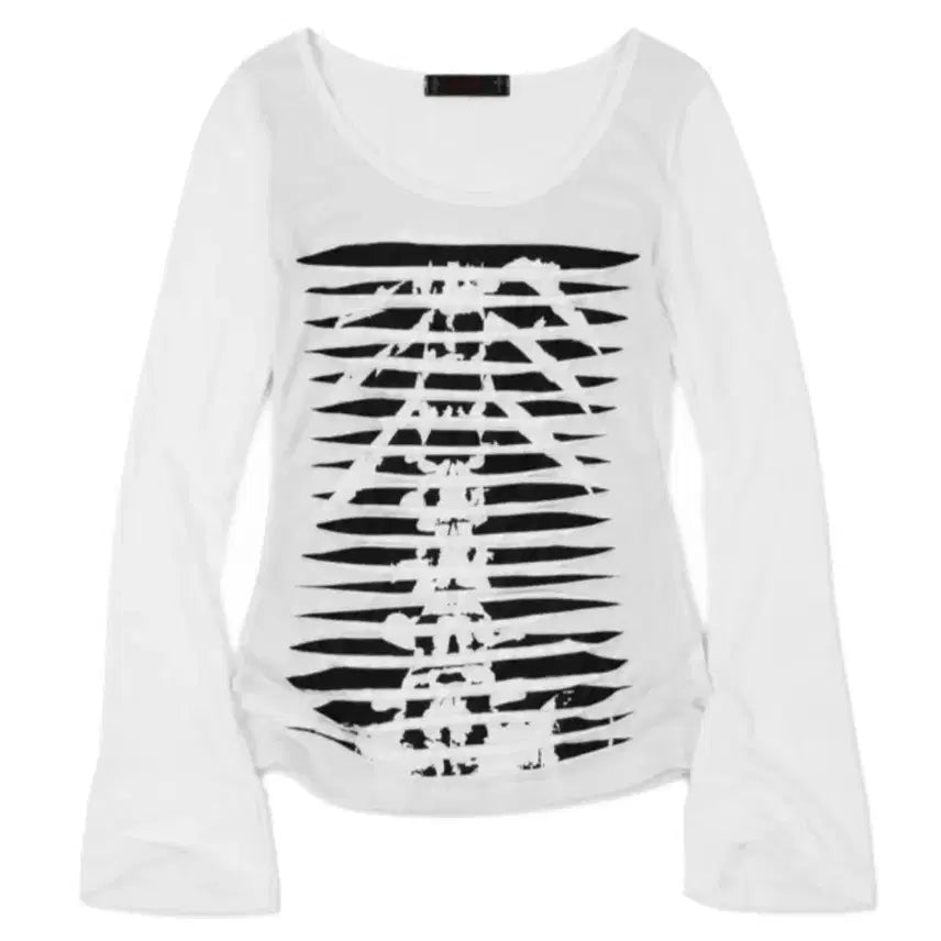 [BUNJANG] us is your us Y13 Skeleton Grunge Layered Long Sleeve White / 유스이즈유어스 레이어드 롱 슬리브