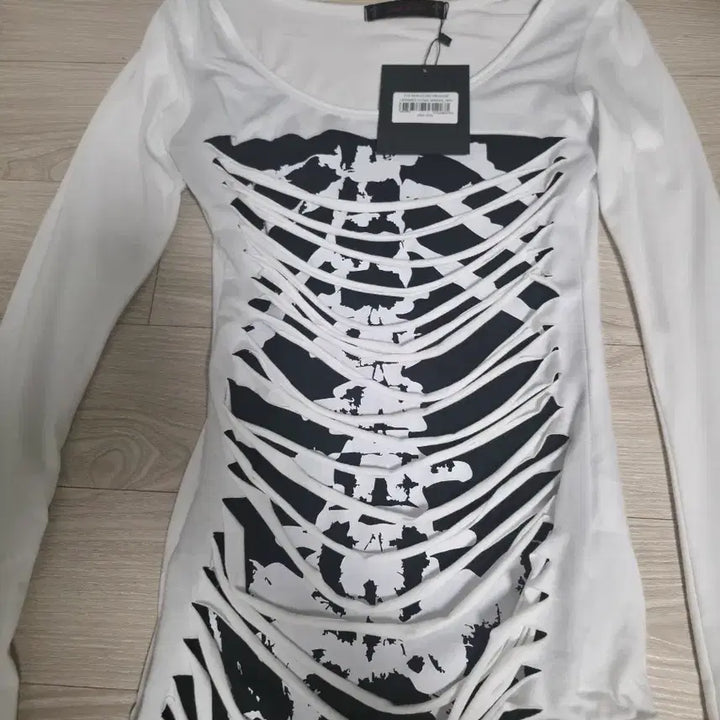 [BUNJANG] us is your us Y13 Skeleton Grunge Layered Long Sleeve White / 유스이즈유어스 레이어드 롱 슬리브