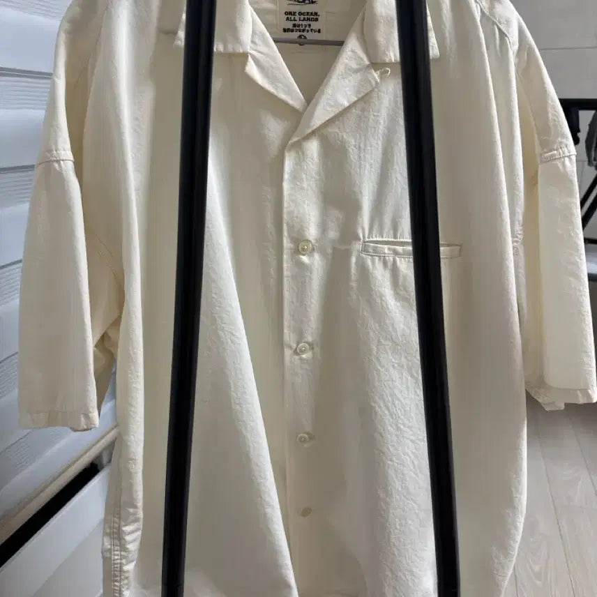 [BUNJANG] nanamica Open Wind Shirt Short Sleeve Ivory S / [S] 나나미카 오픈 윈드셔츠 반팔
