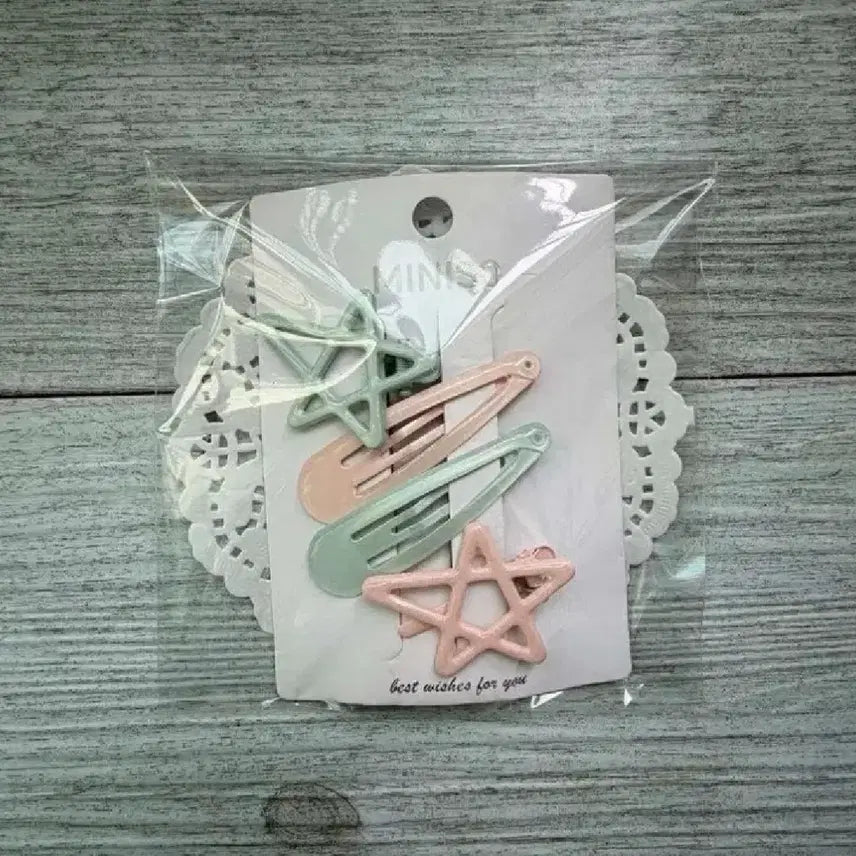 [BUNJANG] Star Hairpin Set (Mint/Pink) / [ 새상품 ] 별모양 헤어핀 세트 민트 / 핑크