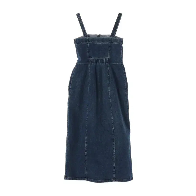 [BUNJANG] Cotton Poly Span Denim Strap Dress (Women&