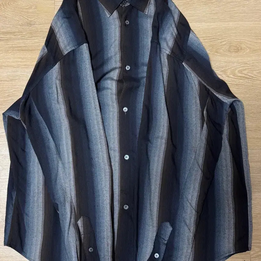 [BUNJANG] Politeu Rouge Striped Shirt Brown Navy / (4) 폴리테루 루즈드 스트라이프 셔츠 브라운 네이비
