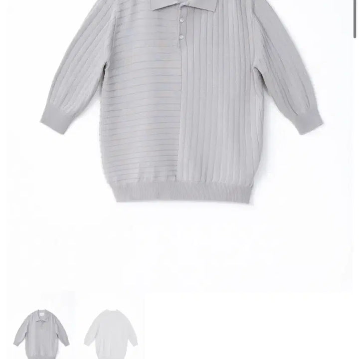 [BUNJANG] Matisse the Curator Collar Half Knit Silver Grey / 마티스더큐레이터 collar half knit silver grey