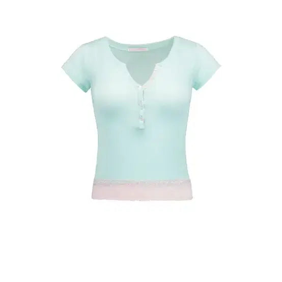 [BUNJANG] Pouring Baby Powder Lace Top Mint / 포어링 베이비 파우더 레이스 탑 민트