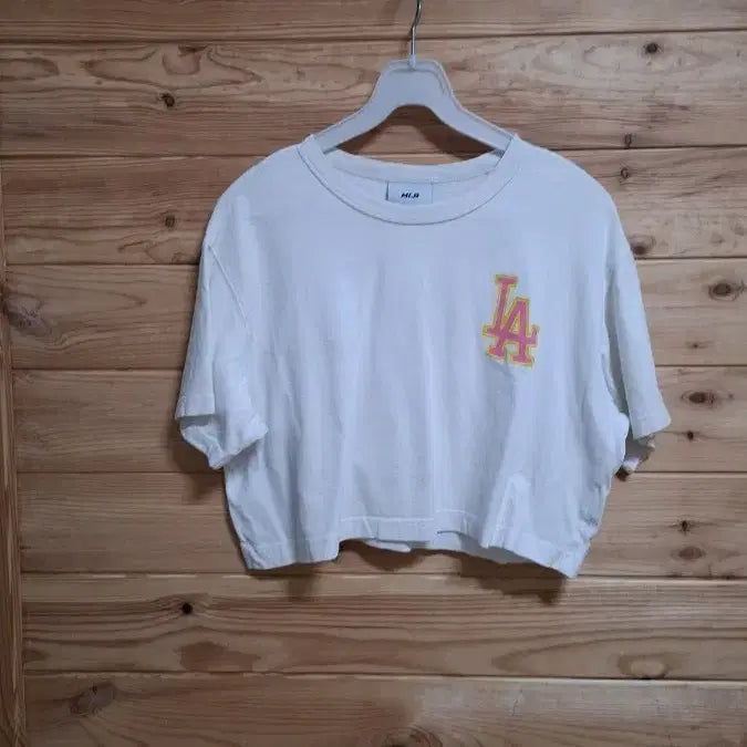 [BUNJANG] MLB Cropped Short Sleeve T-Shirt White / MLB 크롭 반팔티