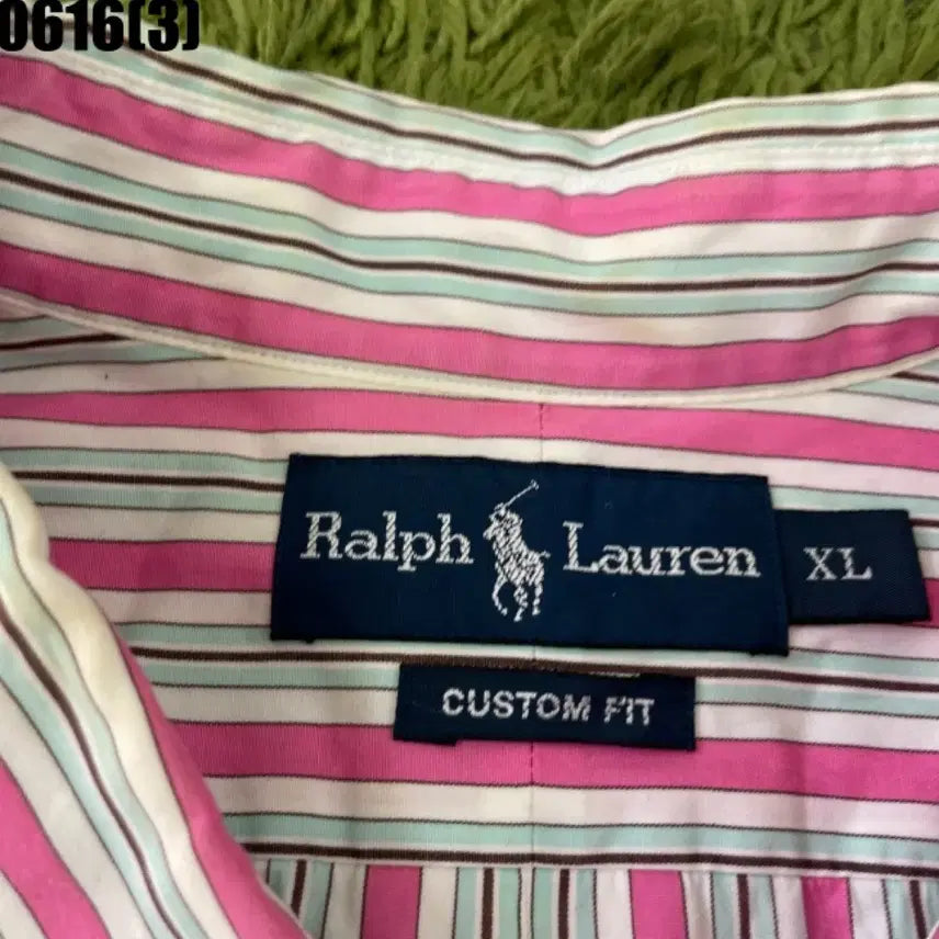 [BUNJANG] Polo Ralph Lauren Pink Stripe Short Sleeve Shirt XL / 폴로 랄프로렌 핑크 스트라이프 반팔 셔츠xl 0616