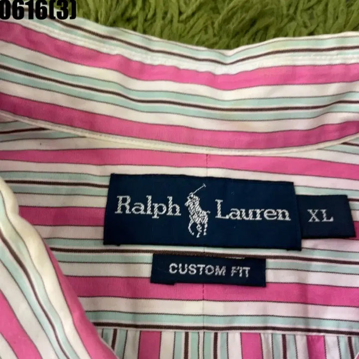 [BUNJANG] Polo Ralph Lauren Pink Stripe Short Sleeve Shirt XL / 폴로 랄프로렌 핑크 스트라이프 반팔 셔츠xl 0616