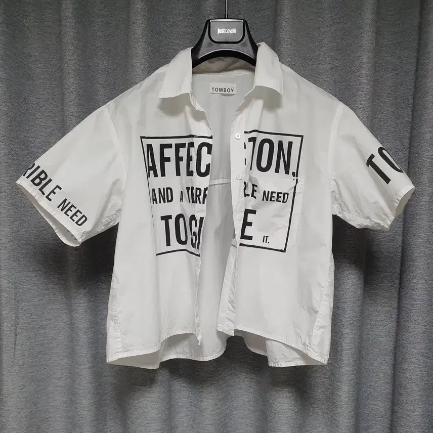 [BUNJANG] Tomboy Lettering Oversized Fit Shirt / tomboy 톰보이 바스락 오버 여유핏 레터링 셔츠 남방 s~m