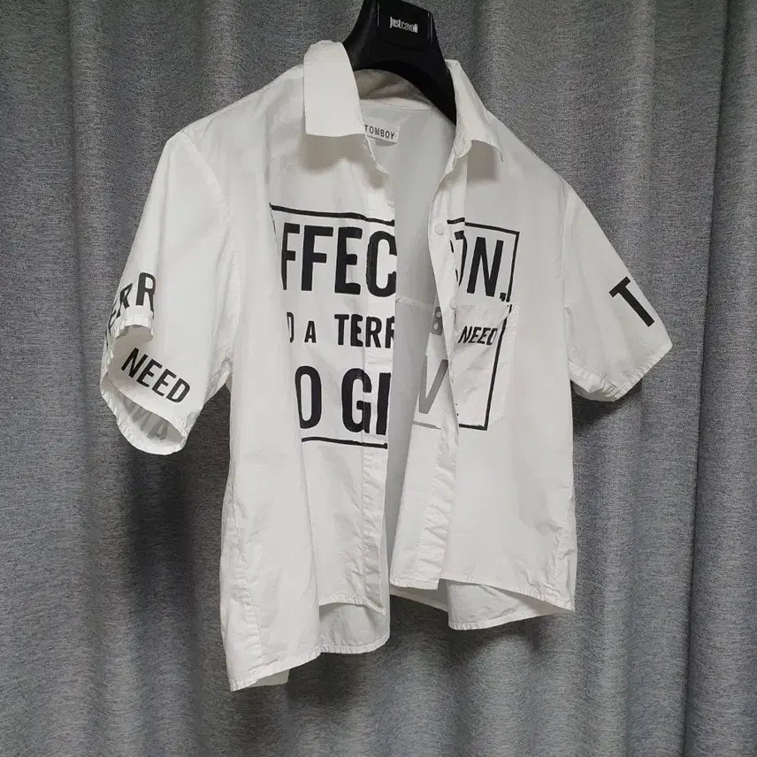 [BUNJANG] Tomboy Lettering Oversized Fit Shirt / tomboy 톰보이 바스락 오버 여유핏 레터링 셔츠 남방 s~m