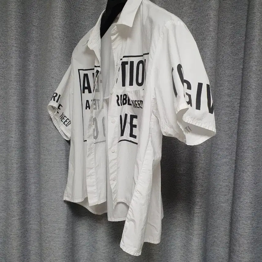 [BUNJANG] Tomboy Lettering Oversized Fit Shirt / tomboy 톰보이 바스락 오버 여유핏 레터링 셔츠 남방 s~m