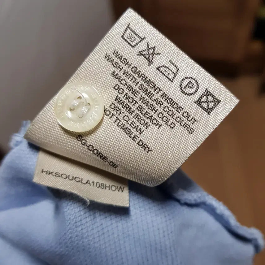 [BUNJANG] Burberry Nova Check Collar Blue Short Sleeve Cotton T-shirt / 100 105 / 버버리 / 노바체크카라 블루 반팔면티셔츠/617-백오