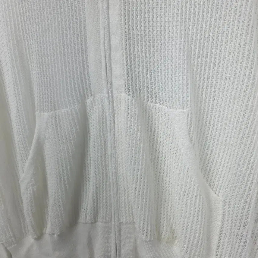 [BUNJANG] Georges Rech White Net Knit Hooded Zip-Up / 새상품급) 조르쥬레쉬 화이트 네트 니트 펀칭 후드집업