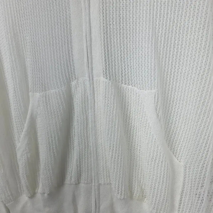 [BUNJANG] Georges Rech White Net Knit Hooded Zip-Up / 새상품급) 조르쥬레쉬 화이트 네트 니트 펀칭 후드집업