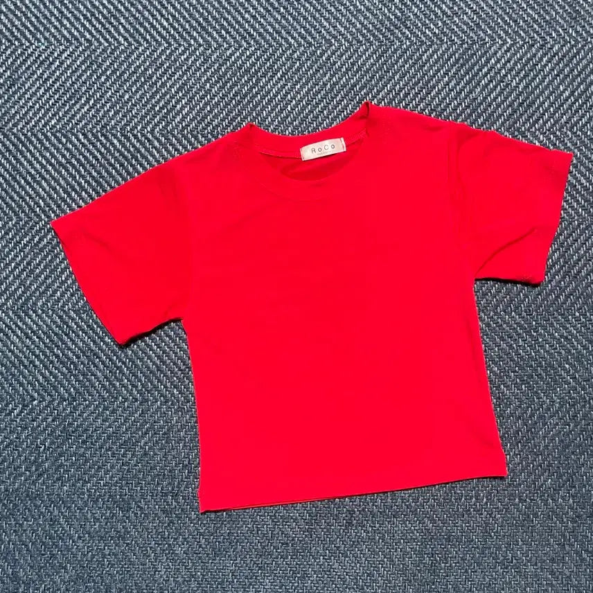 [BUNJANG] Red Cropped Short Sleeve T-Shirt / [새상품] 레드 크롭 반팔 티셔츠