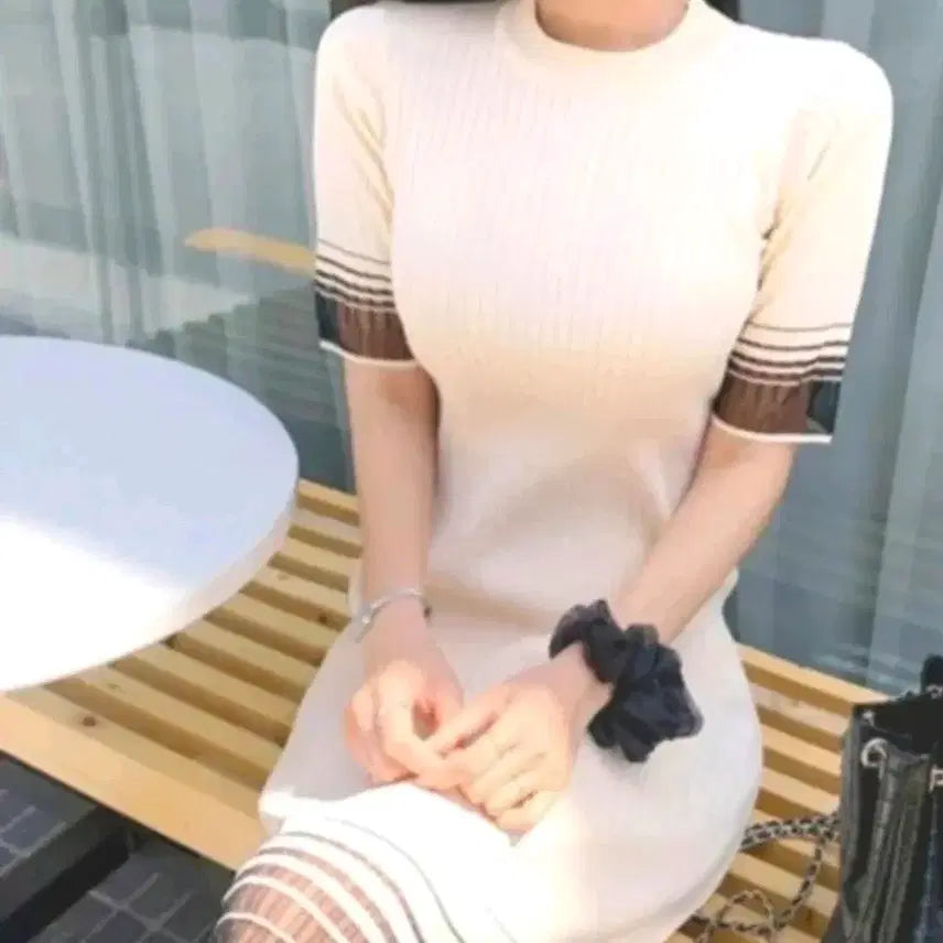 [BUNJANG] Imported Clothing Pearl Short Sleeve Dress / 수입의류 펄반팔원피스 꾸안꾸