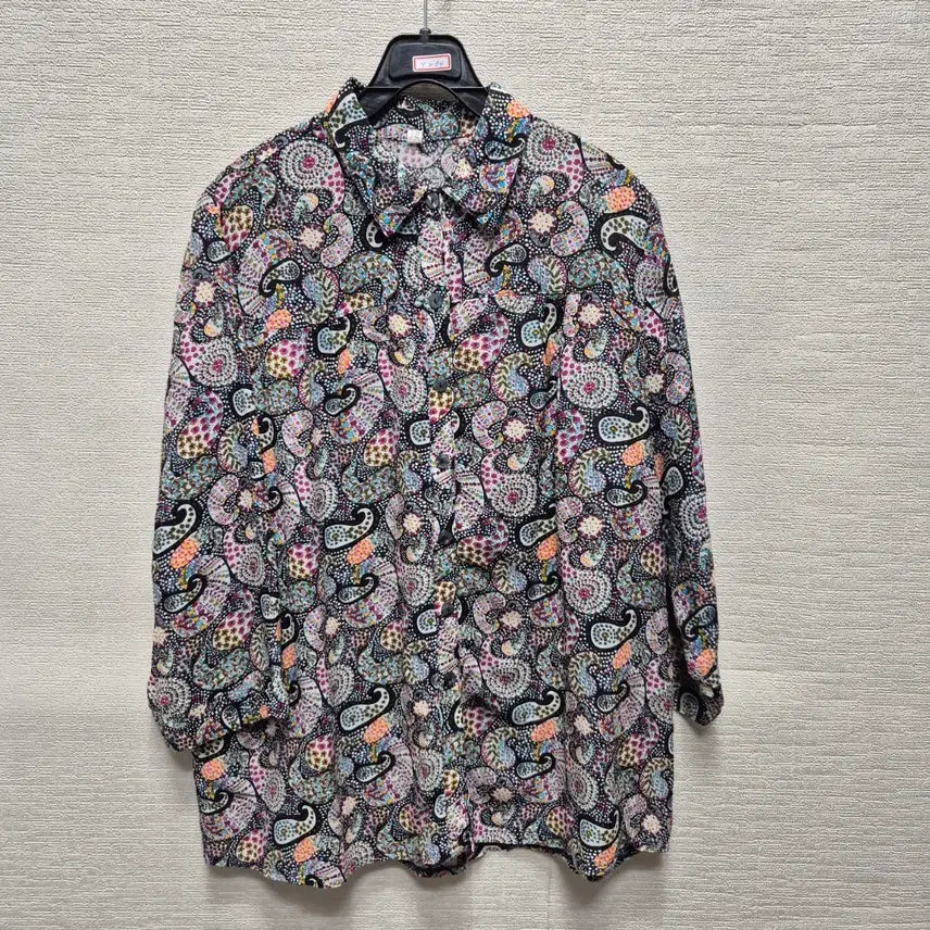 [BUNJANG] Paisley Print In-gyeon Shirt (Size F) / y264 인견 셔츠