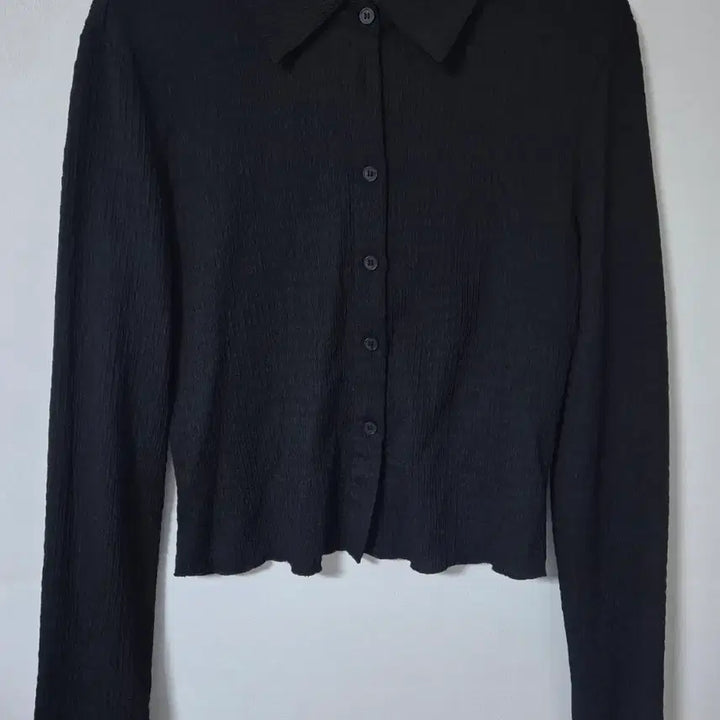 [BUNJANG] Cider Yoona Black Cropped Shirt (L) / 샵 CIDER 윤아 크롭 블랙 셔츠 L